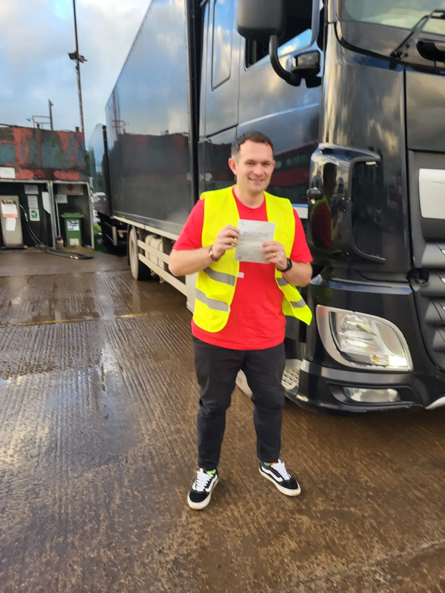 orange t-shirt with high vis